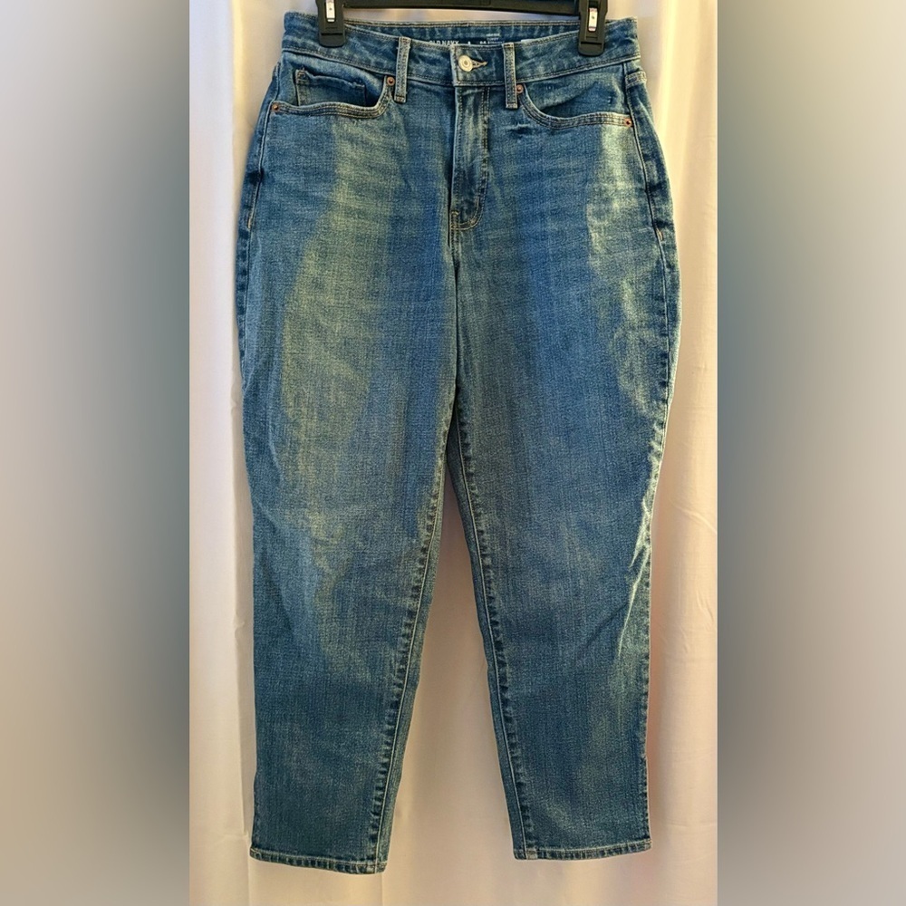 Old Navy Women’s High-Rise Curvy O.G.  Straight Denim Blue Jeans; Size 8